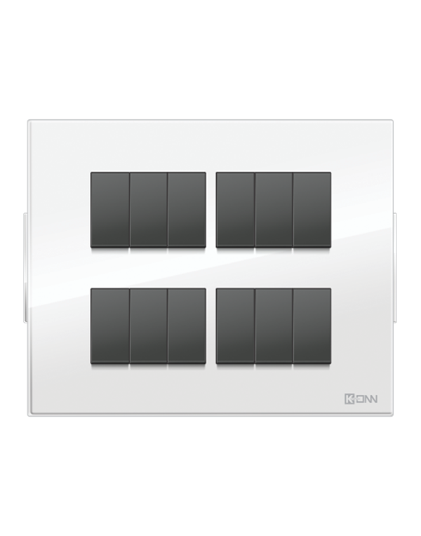 12 module white modular vertical switch plate